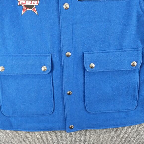 Cripple Creek Mens Vest Blue XL Wool Blend PBR Bull Rider Toughest Sport On Dirt - Picture 5 of 15